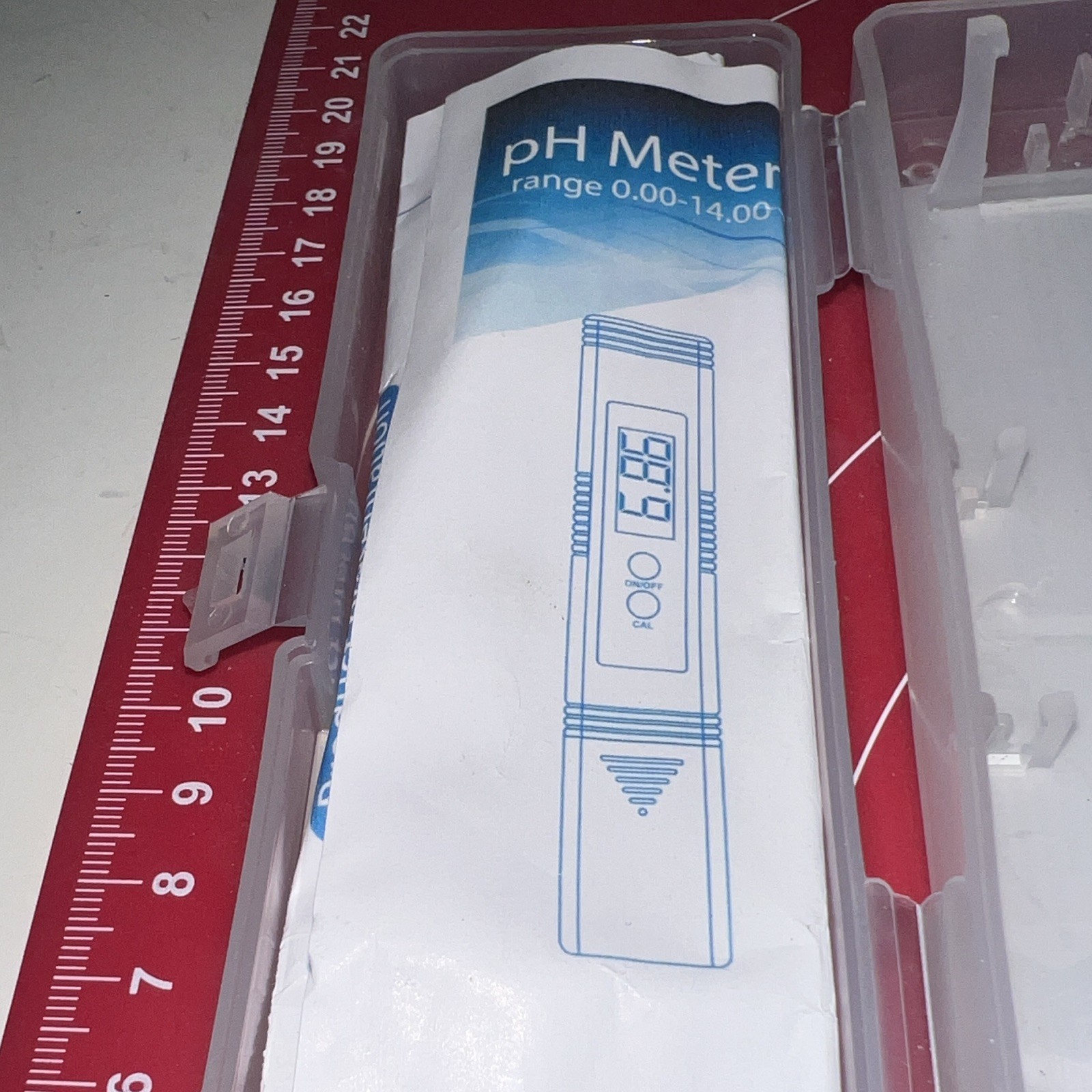 Digital pH Meter Tester 0.00-14.00 Yellow w/ Case & 4.01/6.86 Buffer Packets