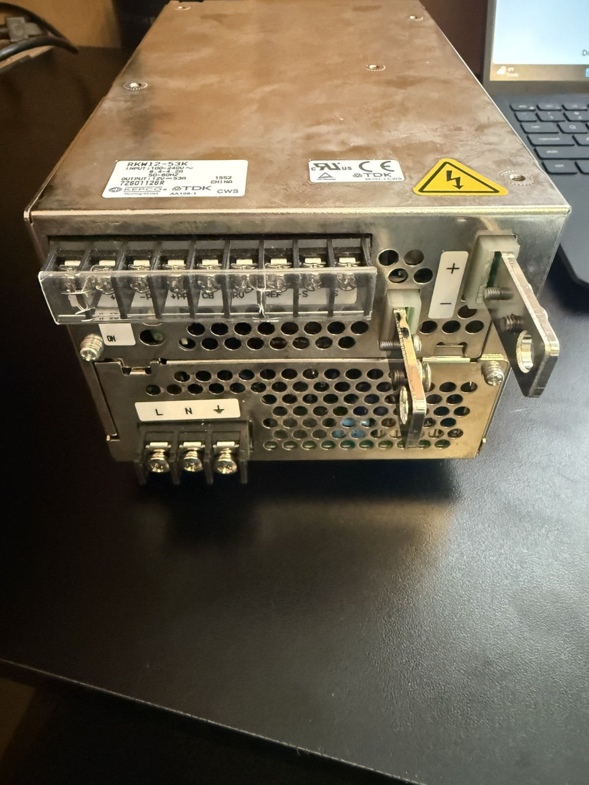 TDK RKW12-53K POWER SUPPLY, DC OUTPUT 12 Volts 53 Amps INPUT 100-240 Volts
