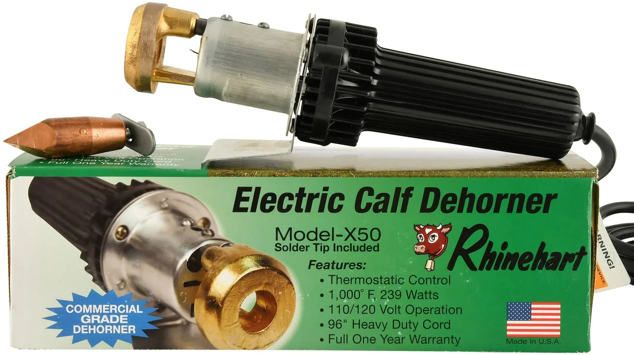 Rhinehart X-50A Electric Calf Dehorners & Adaptor Tips for Cattle, Goats & Lambs