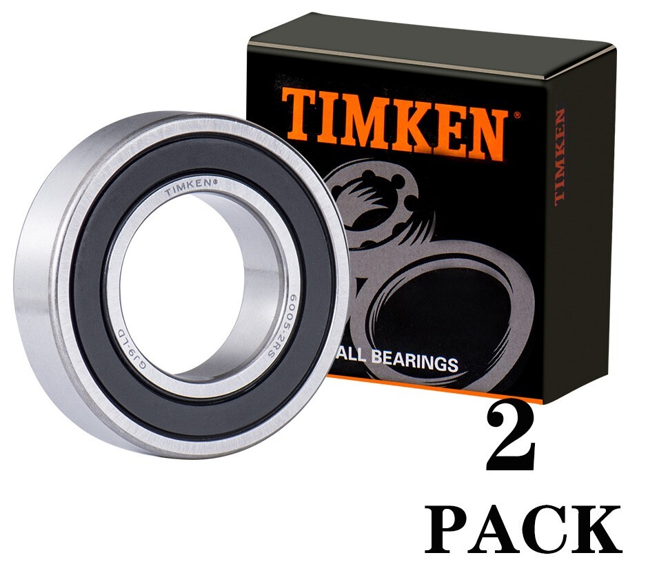 TIMKEN 2PACK 6005-2RS 25X47X12MM Double Rubber Seal Bearings
