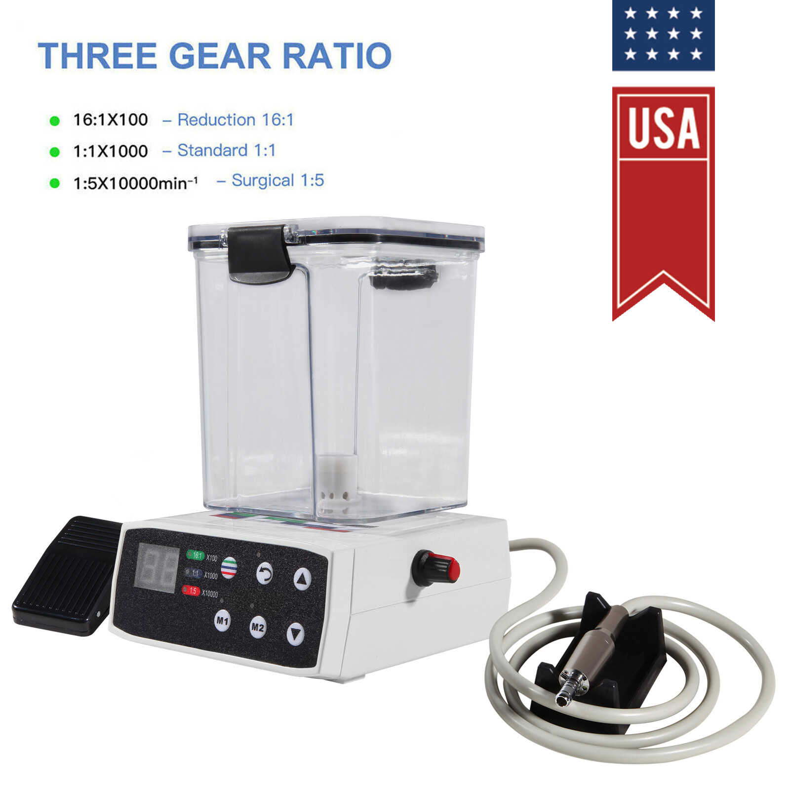 Dental Brushless LED Electric Motor 1:1/1:5/16:1 Handpiece For Lab Practice ty