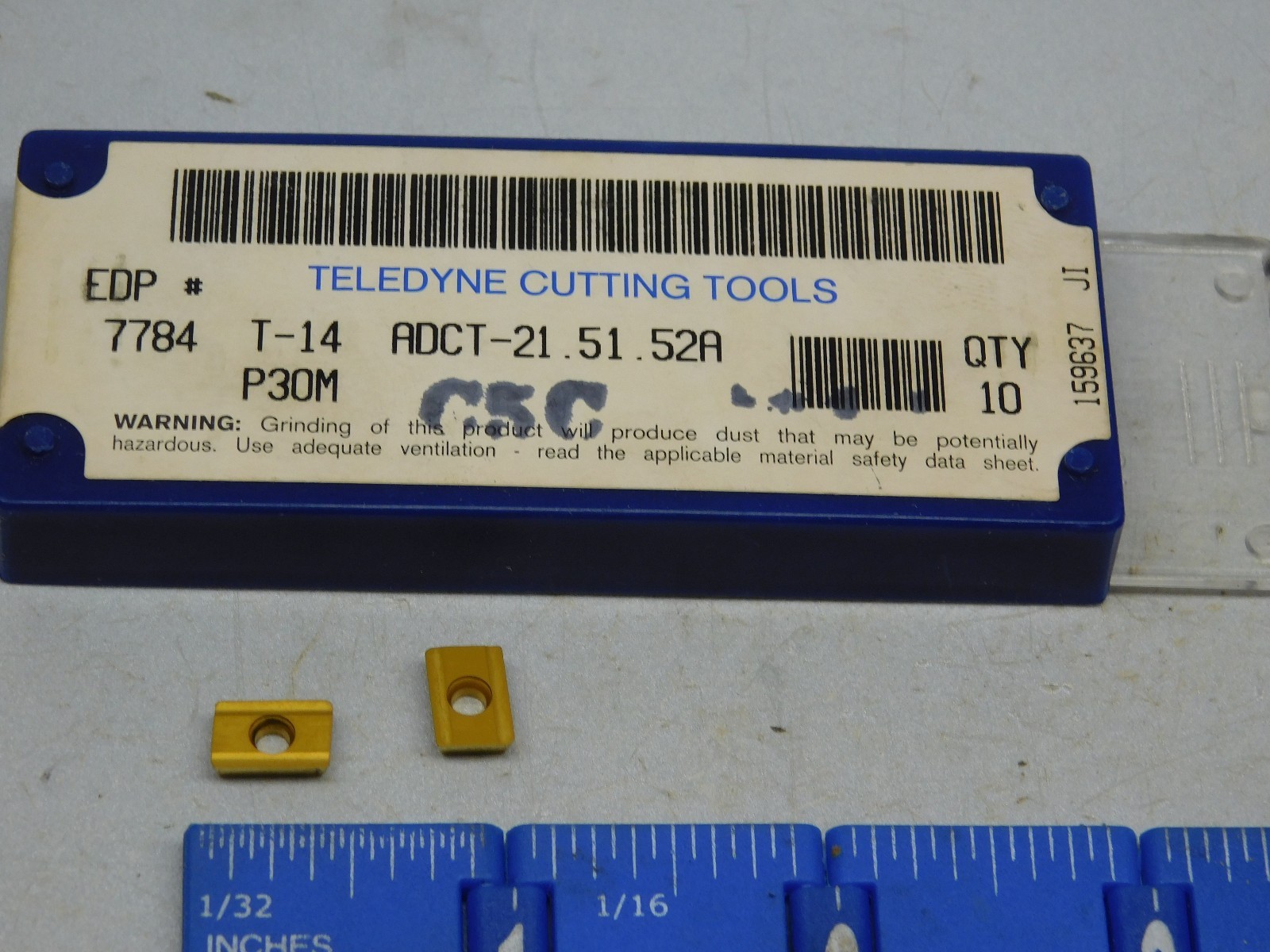 TELEDYNE ADCT-21.51.52A TIN CARBIDE MILLING INSERTS (10 PCS NEW) GRADE P30M