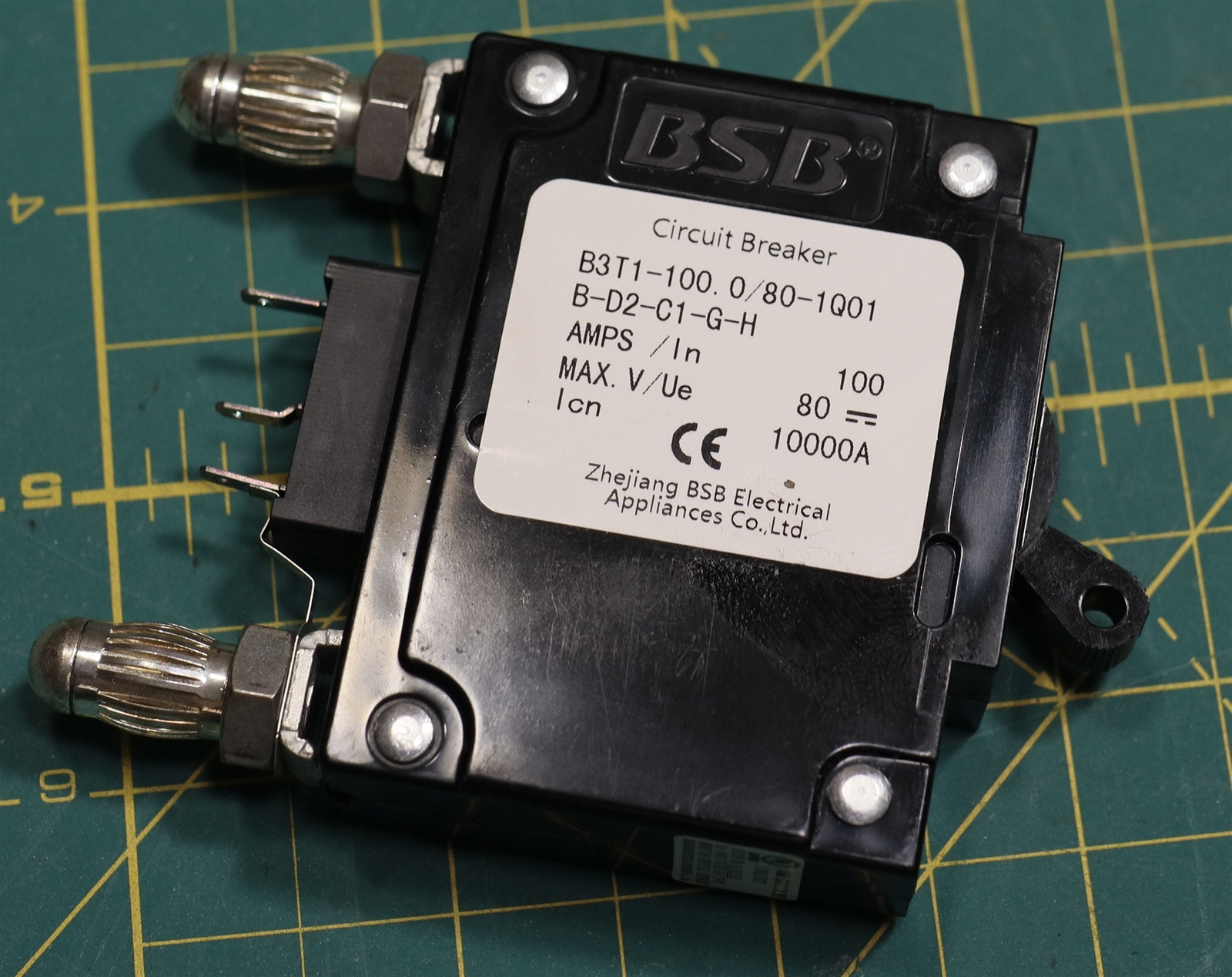BSB B3T1-100.0/80-1Q01 B-D2-C1-G-H 100A 80V Single Pole Bullet Circuit Breaker