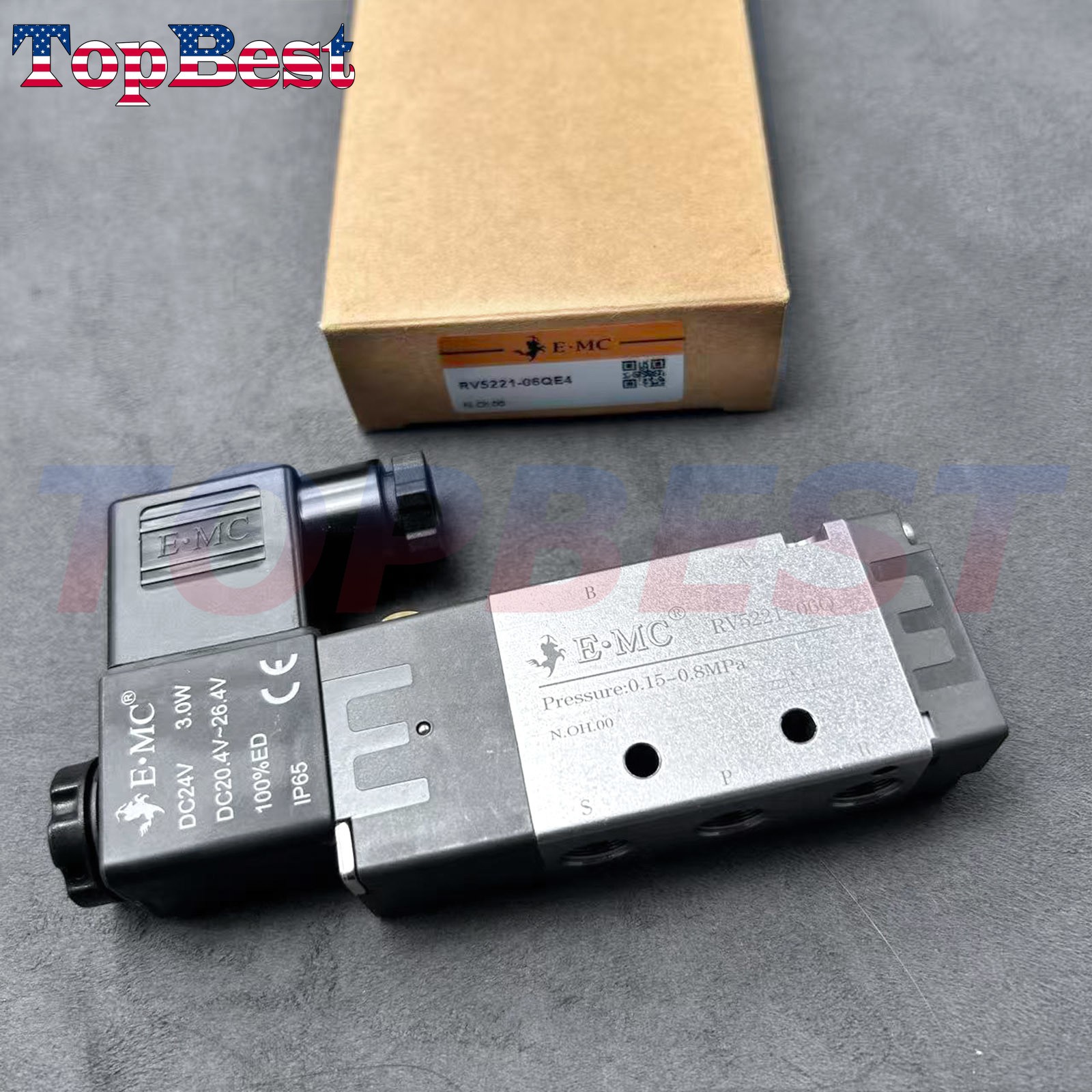 1PCS New DC24V Solenoid Valve for EMC RV5221-06Q 3w 0.15-0.8MPa