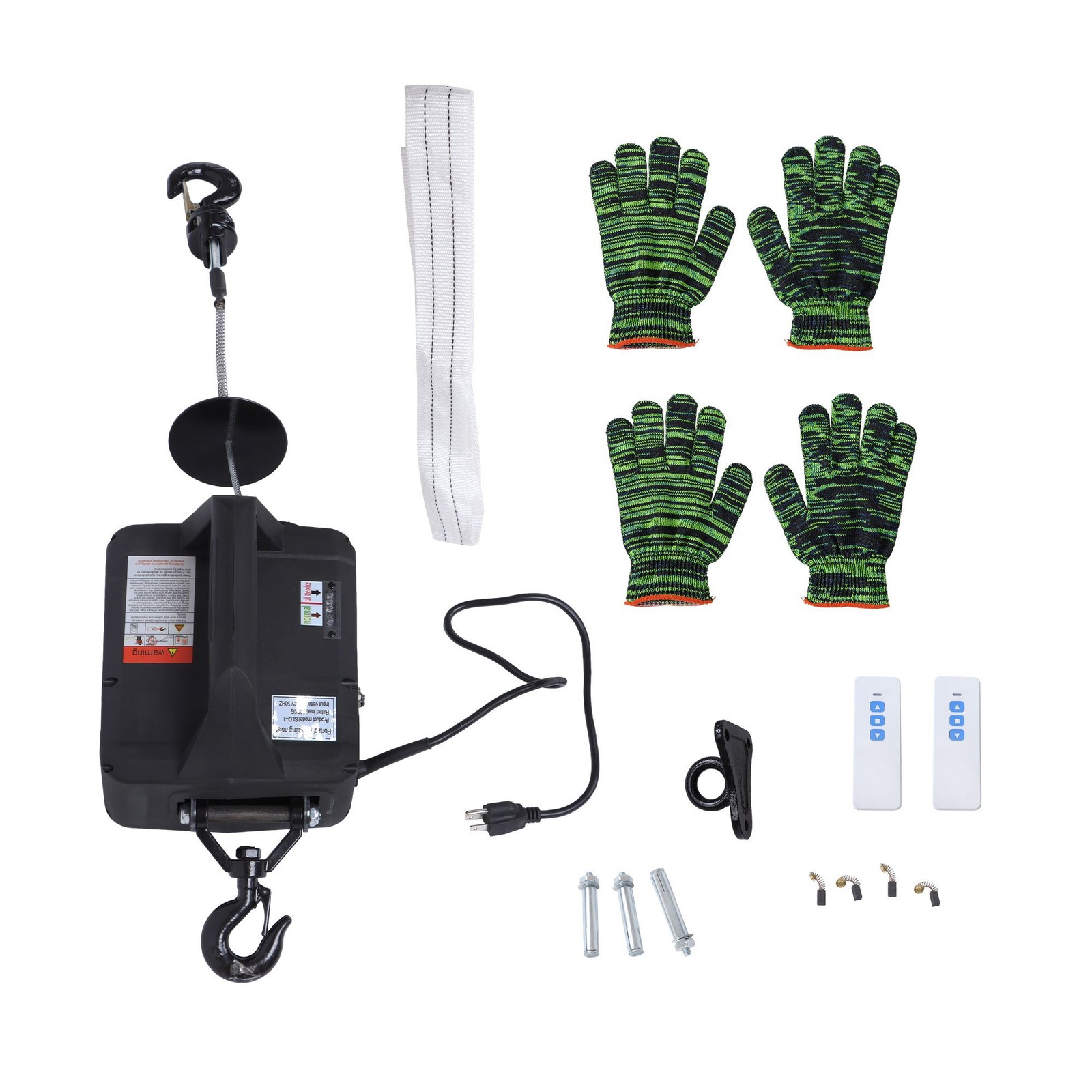 2-in-1 1500W Portable Electric Hoist Winch 1100lbs With Wireless Remote Control