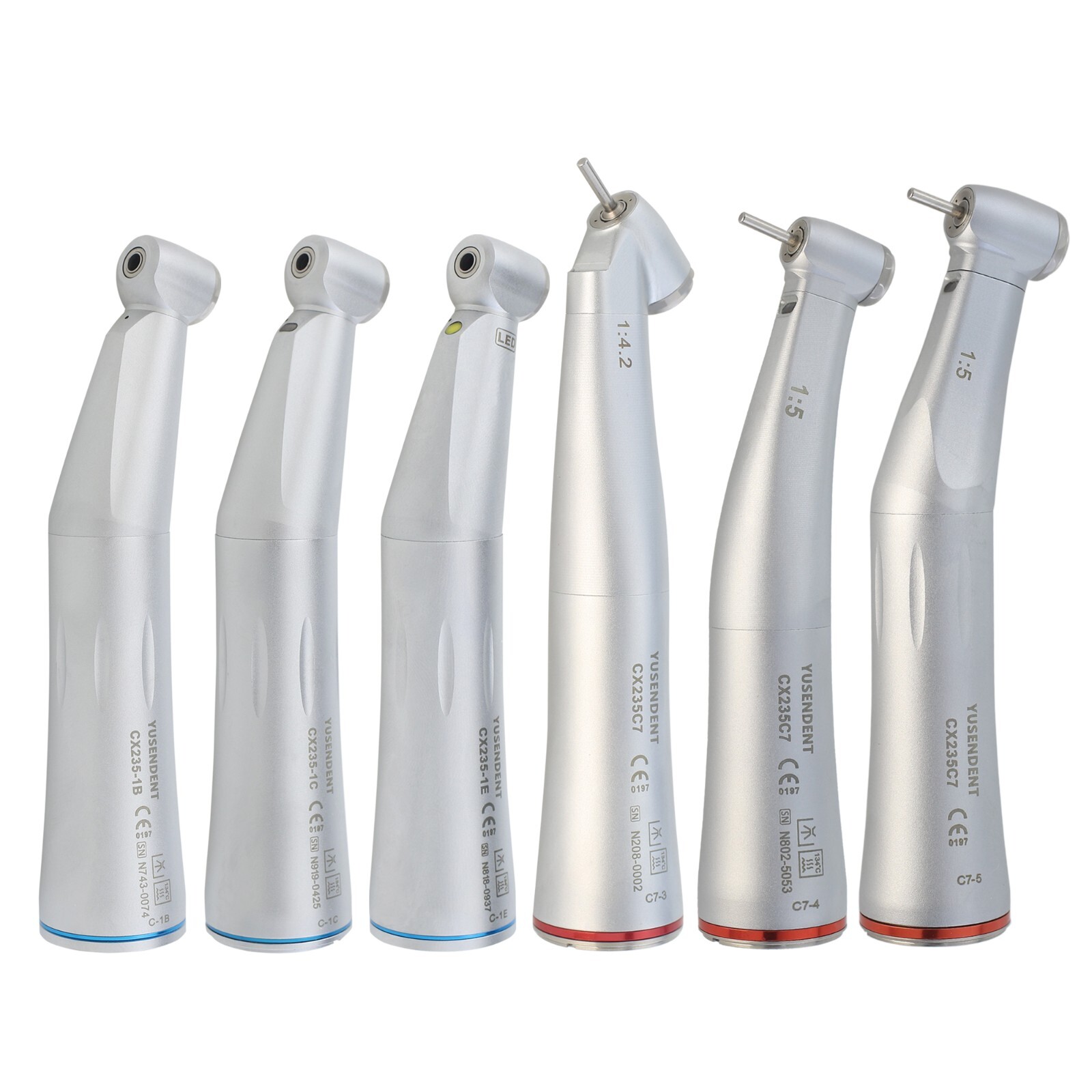 COXO Dental Electric Handpiece Contra Angle 1:1 1:5 45° Surgical Fiber Optic LED