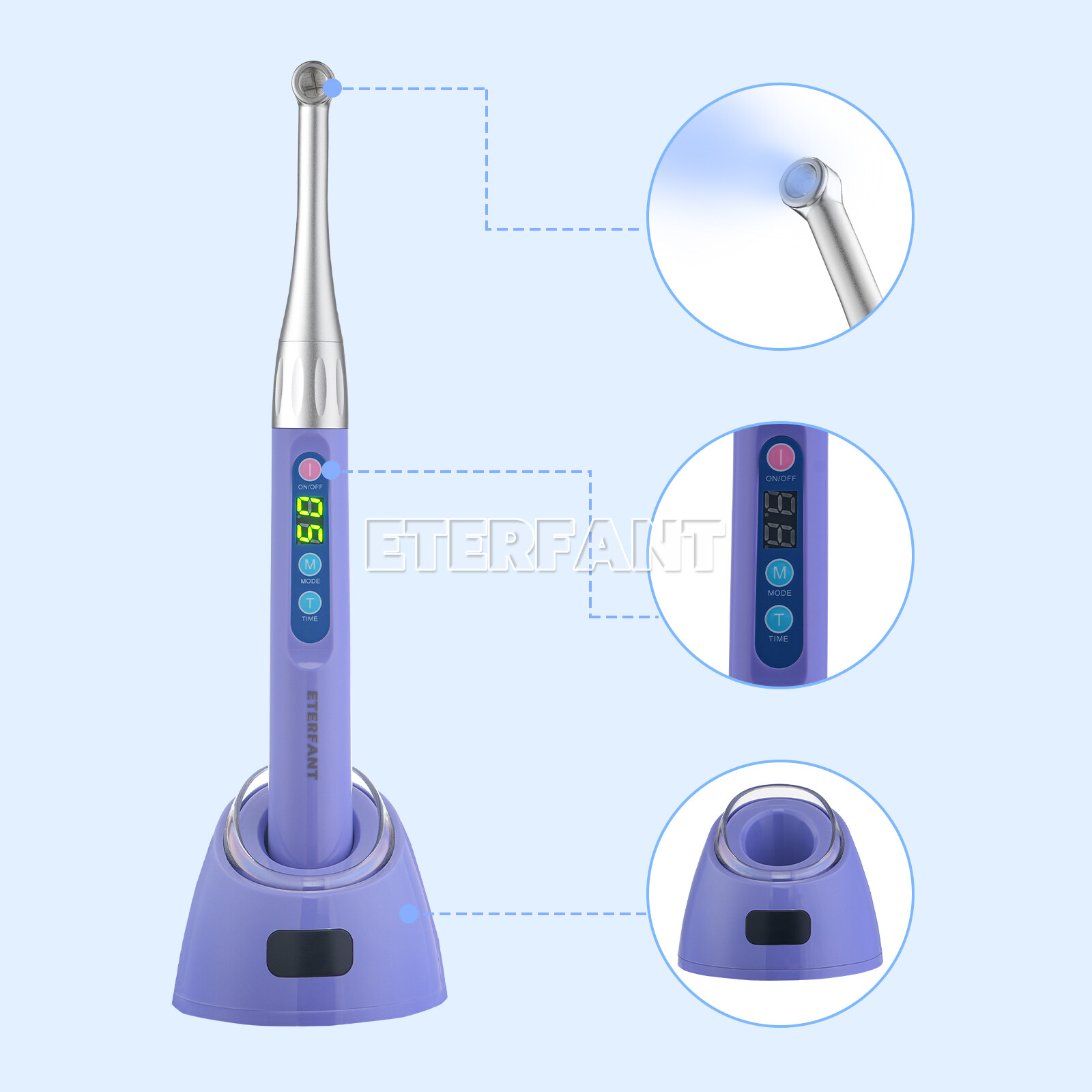 ETERFANT Original Dental iLED 1 Second Cure Curing Light Lamp 2500 MW/CM 2Types