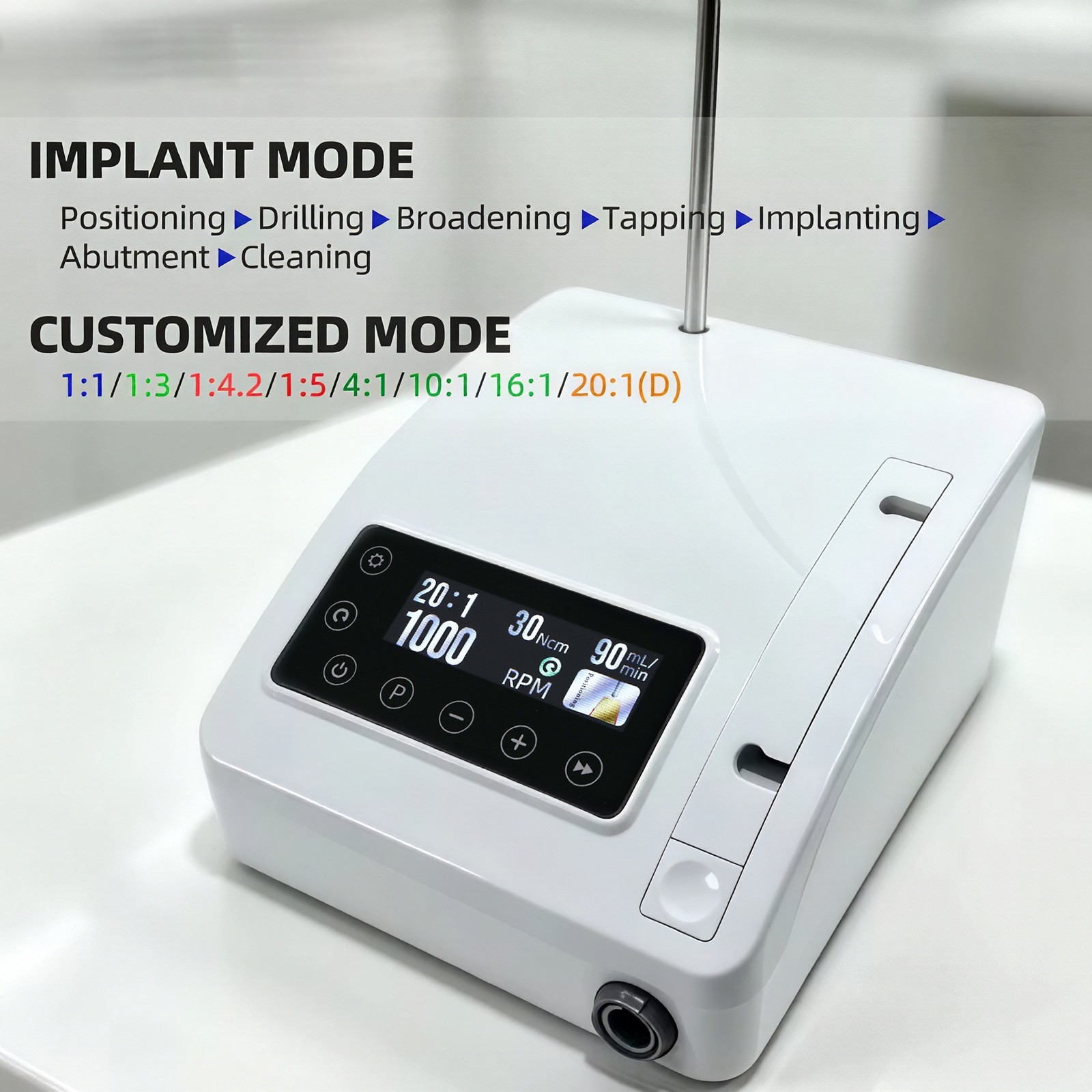 Mini Dental Implant Motor Dental Implant System 20:1 Contra Angle Fiber Optic