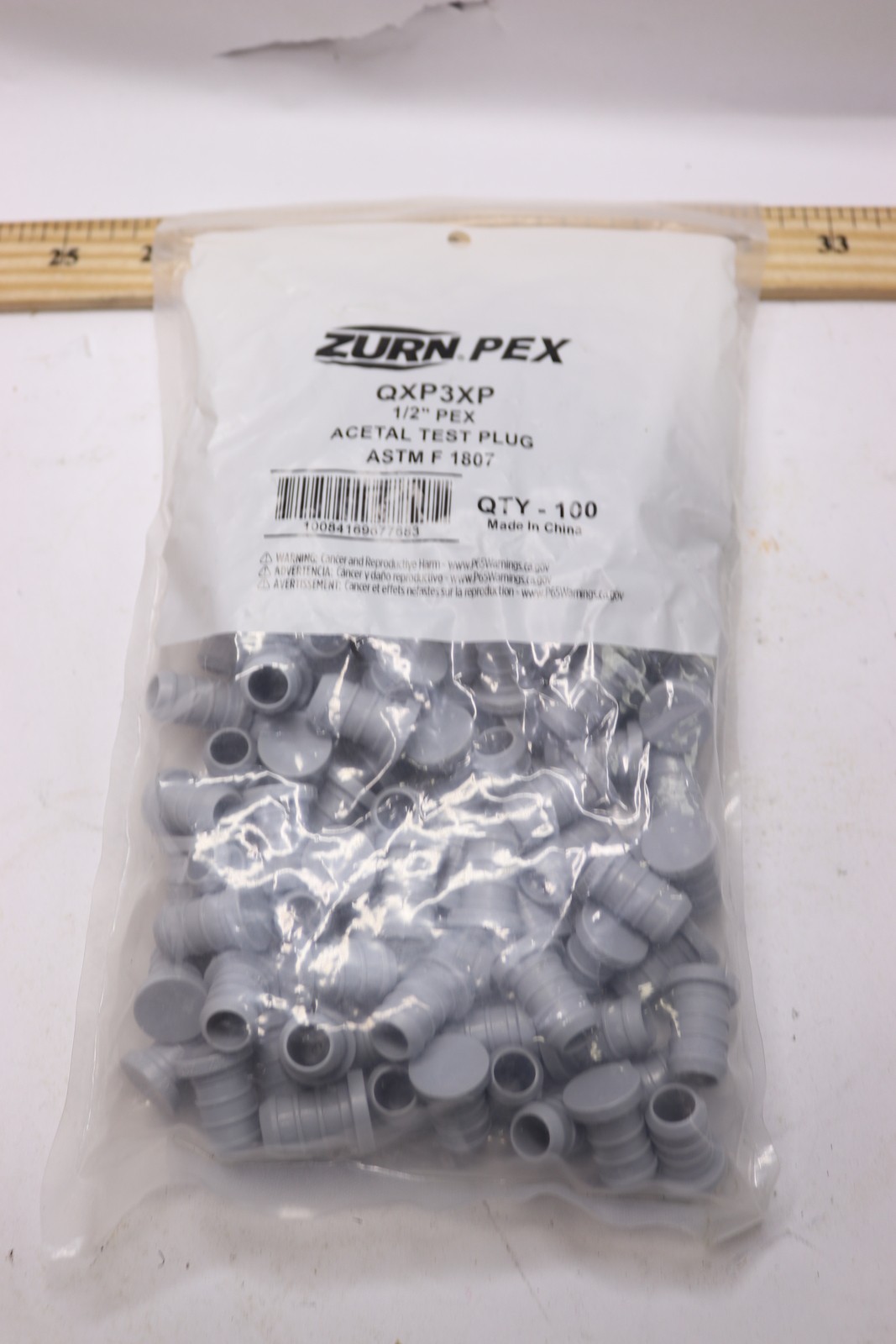(100-Pk) Zurn QickSert CR Hot and Cold Water Systems Test Plug 1/2″ x 63/100″