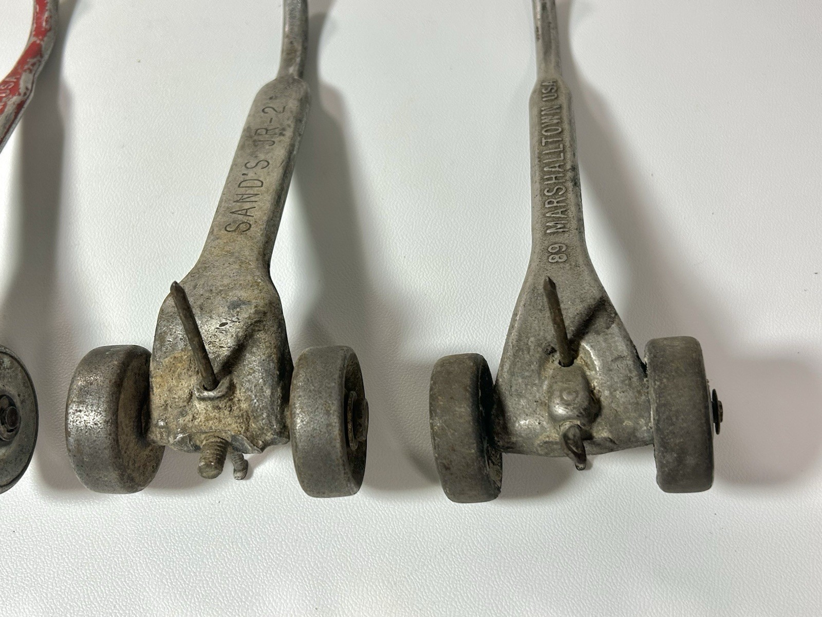 Vtg Lot 4 Marshalltown Skate Wheel Joint Raker Tool Bricklayer Masonry
