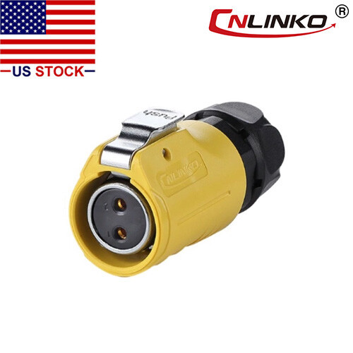 2 Pin Power Circular Industrial Connector Female Plug Outdoor Waterproof IP67