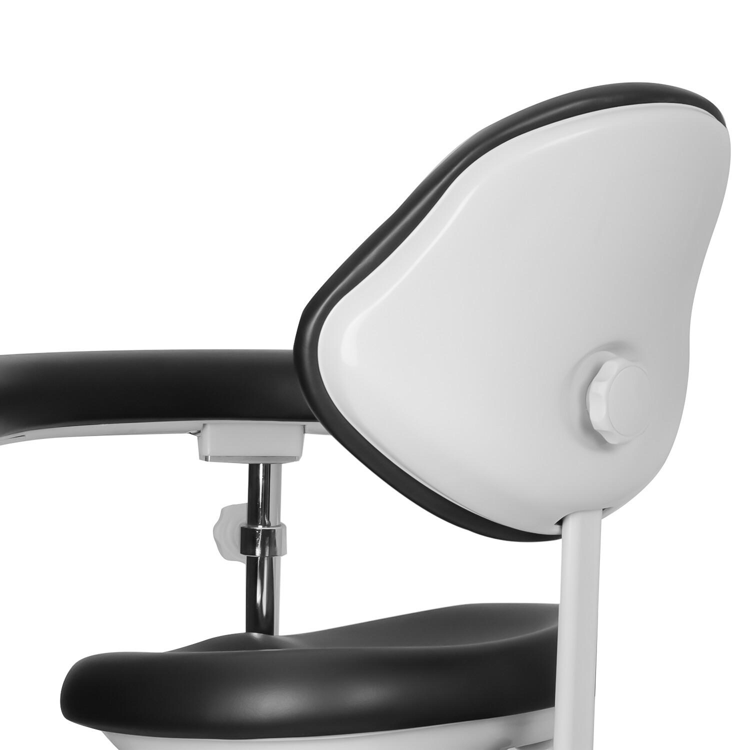 Adjustable Dental Chair Doctor Assistant Chair 360° Armrest Footrest PU Black US