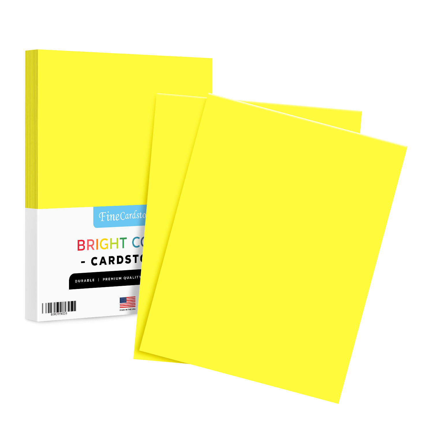 Lift-Off Lemon Bright Color Cardstock, 65lb Cover (176GSM), 8.5 x 11, 50 Sheets