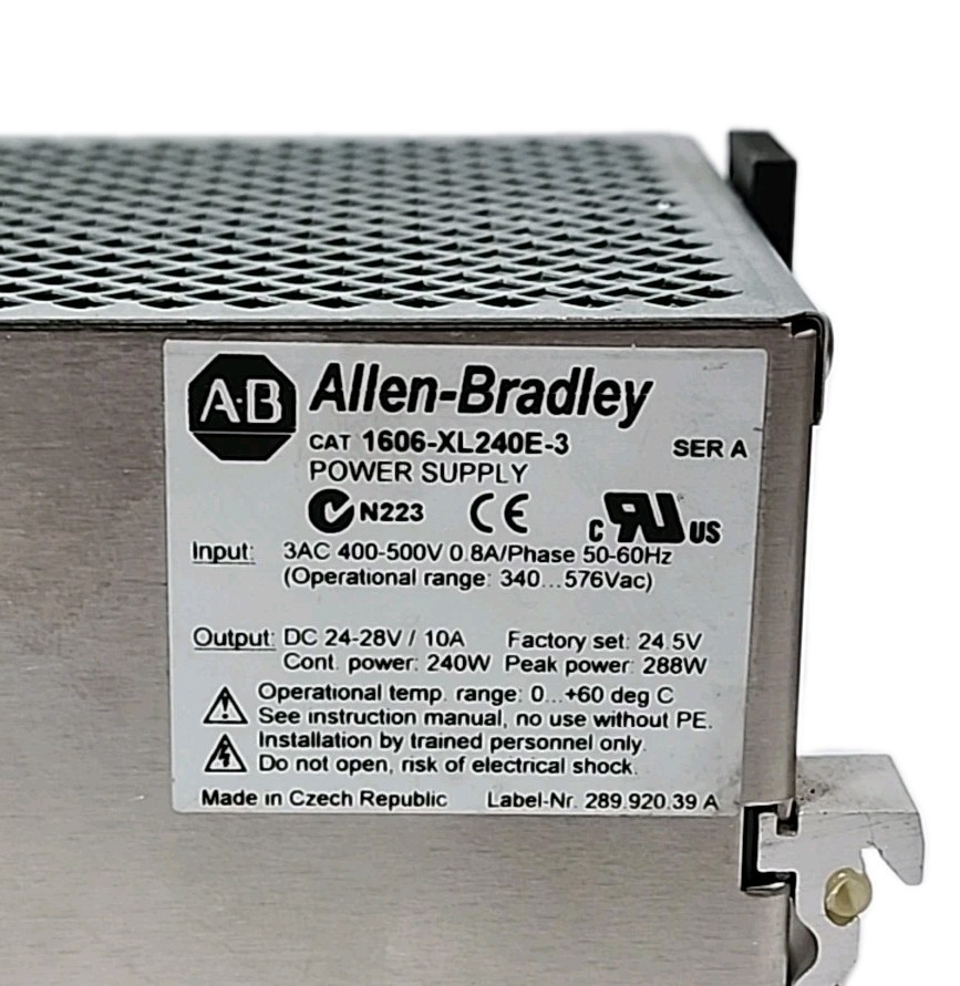 Allen-Bradley 1606-XL240E-3 Power Supply 3-Phase 400-500VAC 24-28VDC 10A 240W