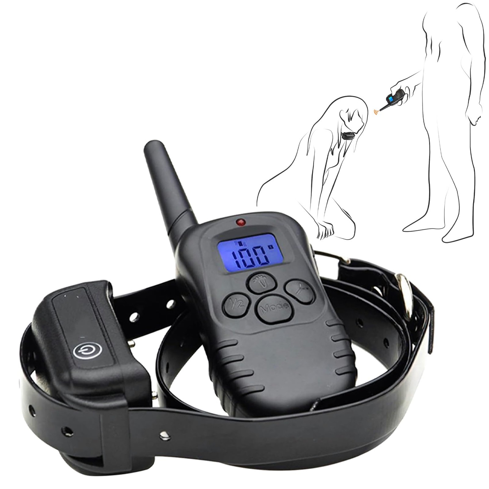 Electric Shock Chastity Sex Collar with 100 Levels Adjustable Current BDSM El…