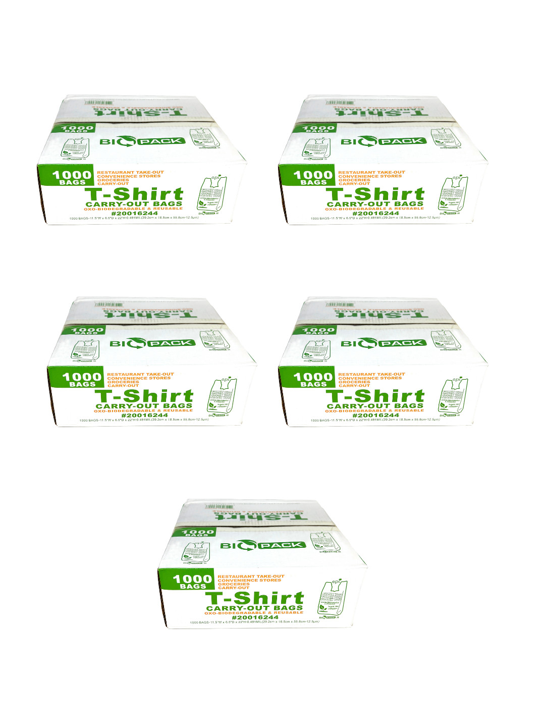 1000 Bags T-Shirt Thank You Plastic Grocery Store Shopping Carry Out Bags-5 PACK