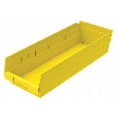 Akro-Mils 30138Yello 20 Lb Shelf Storage Bin, Plastic, 6 5/8 In W, 4 In H, 17