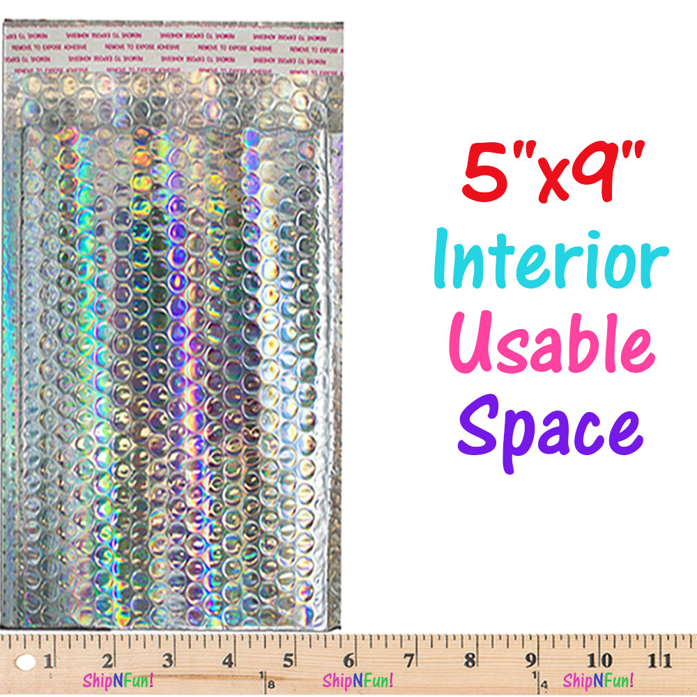 5×9″ CHOOSE! Pink, Holographic,Rose Bubble Mailers, Padded Shipping Envelopes!