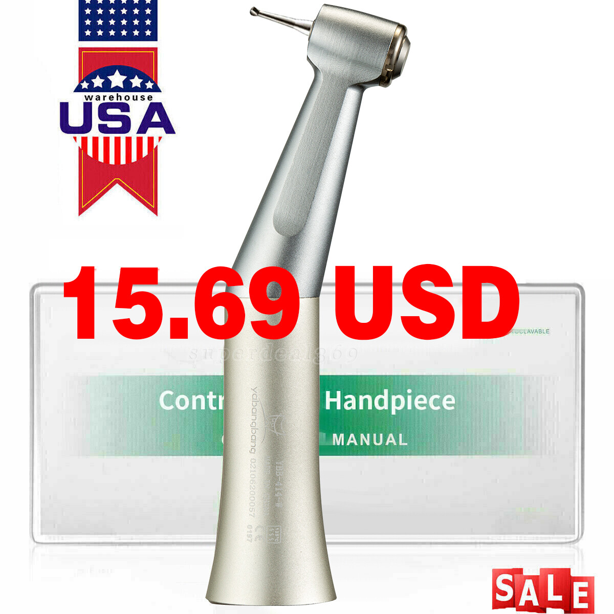 NSK Style Dental Slow Low Speed Contra Angle Handpiece Push Button E-type FX65