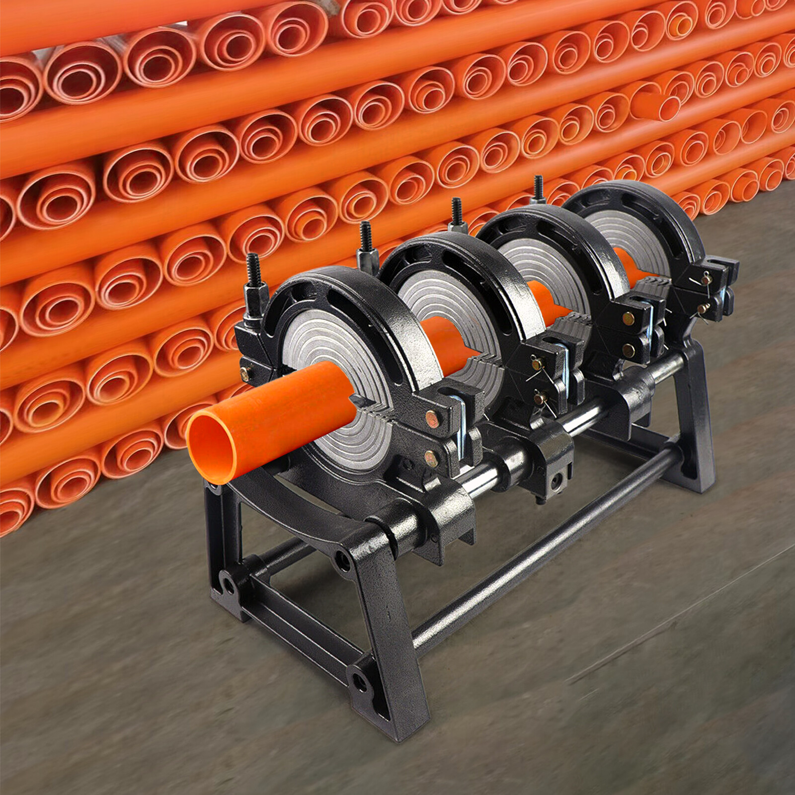 HDPE PP PE Butt Fusion Welding Machine Manual Piping Pipe Fusion Welder 4 Clamps