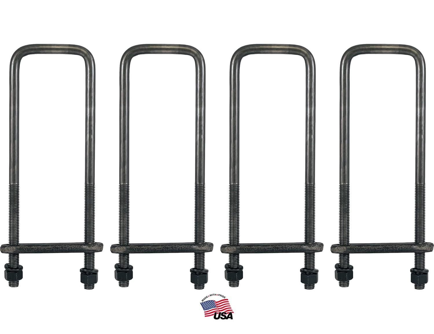 12-14-16-18-20-22 Inch Square U-Bolt Kits – 4 Bolt Sets for Heavy-Duty Use