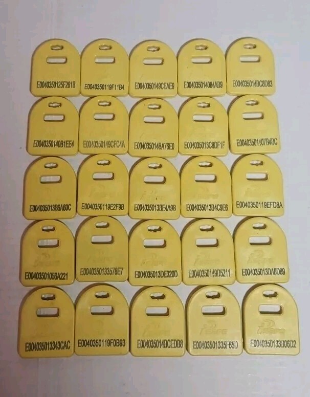 3M Hanging Mount HF RFID Tag 9505842, Yellow, 1.38″ x 1.15″ x 0.19″, 25 Pack