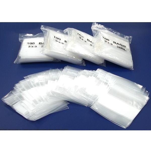 500 White Block Resealable Plastic Bags 3″x 3″