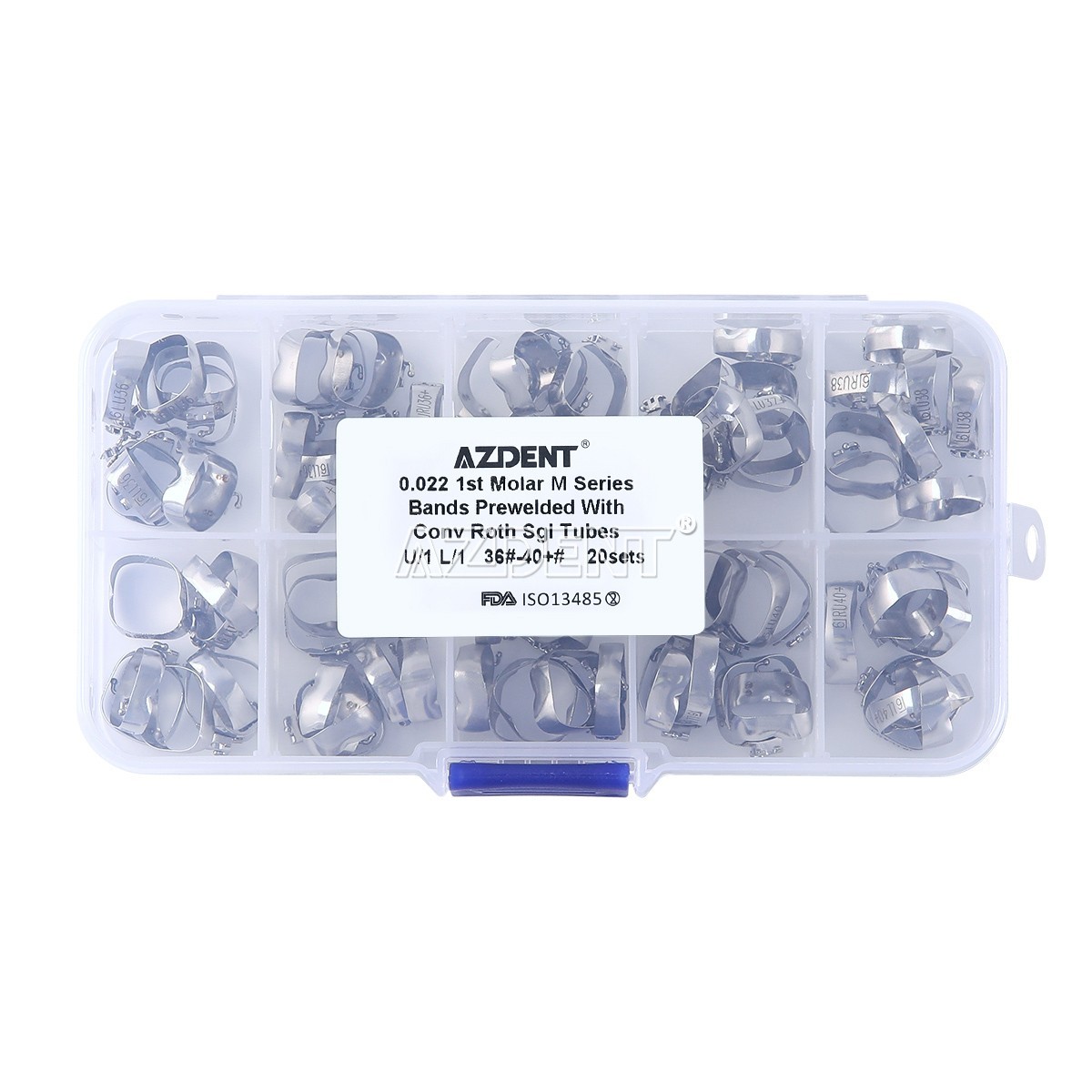Dental M Series Bands Buccal Tube Prewelded 1st Molar Roth 0.022 36#-40+# U/L