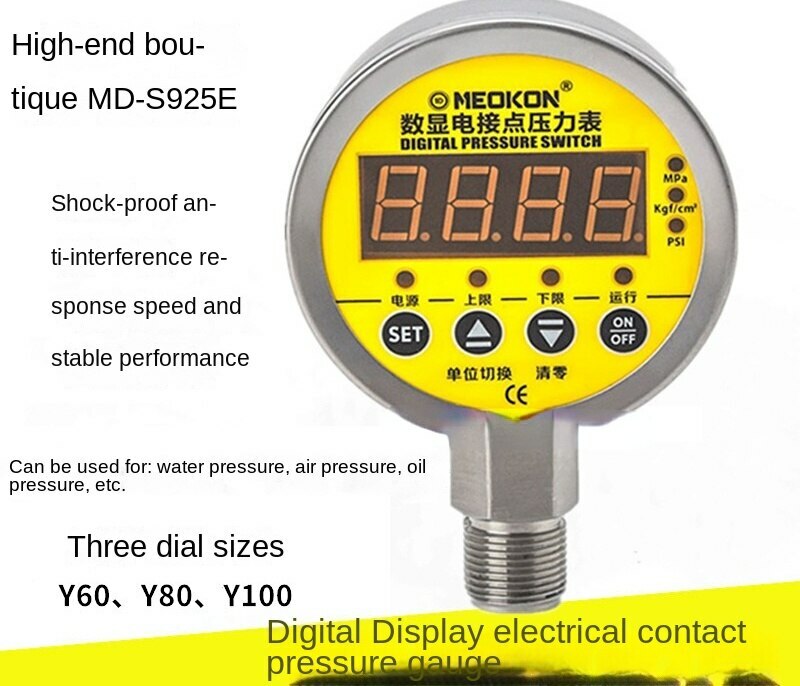 Digital display electric contact pressure gauge stainless steel water pressure