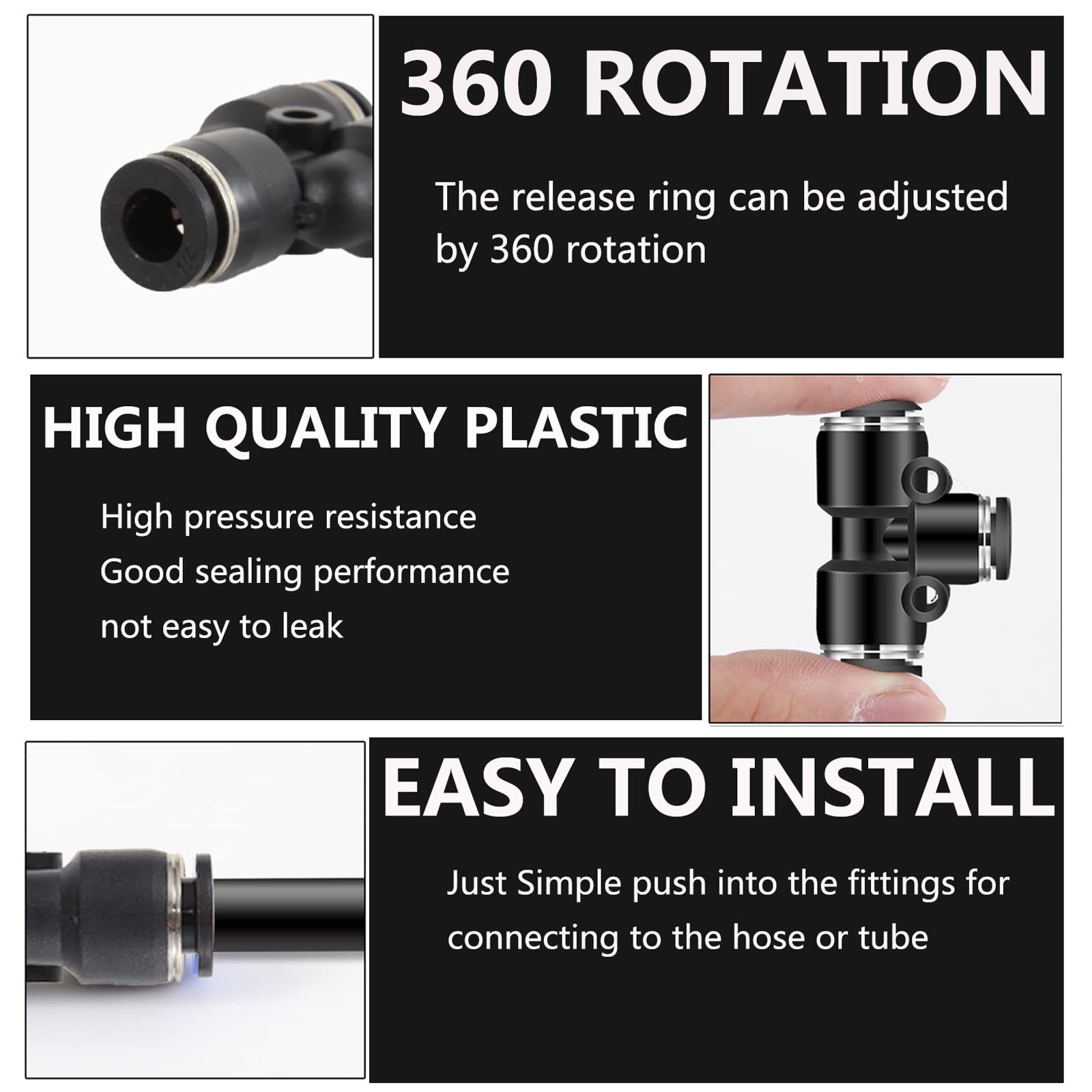 24 PCS 1/4 Push To Connect Fittings 1/4 Inch Tube OD x 1/2 Inch NPT Thread