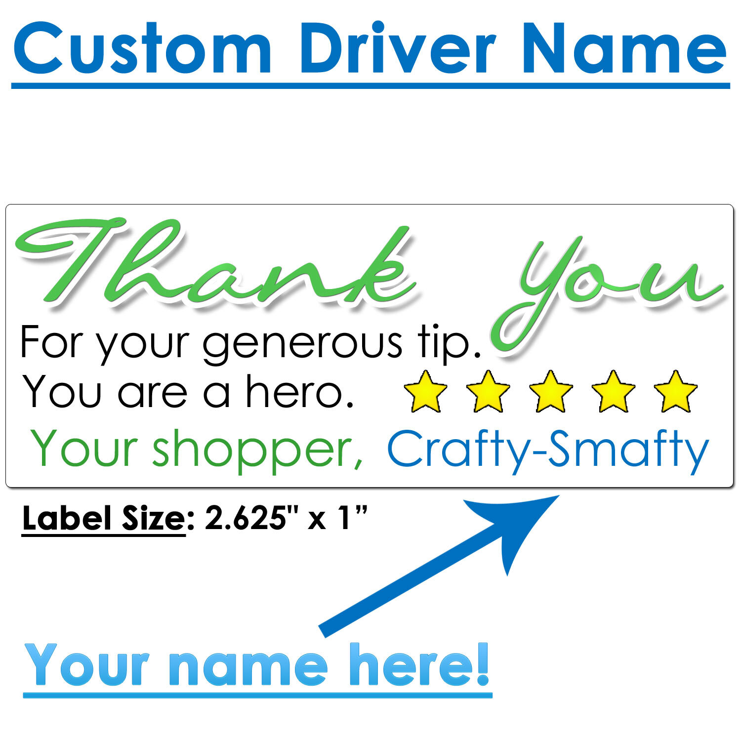 for Uber Eats Driver Thank You Stickers Please Rate Increase Tips CUSTOM NAME