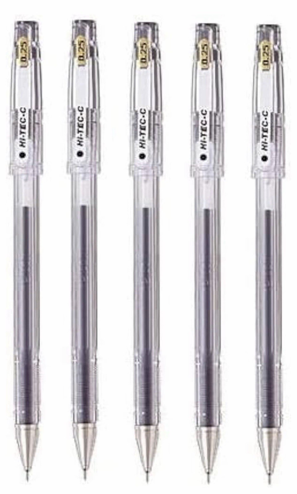 Pilot Hi Tec C 025 Gel Ink Pen Set Of 5 Hyper Fine Point 0.25Mm Black Ink