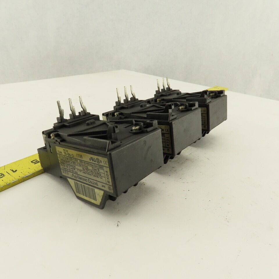 Fuji TR-0N/3 Overload Relay Mixed Trip Range 2.2-3.4A, 0.95-1.45A, 5-8A Lot Of 3