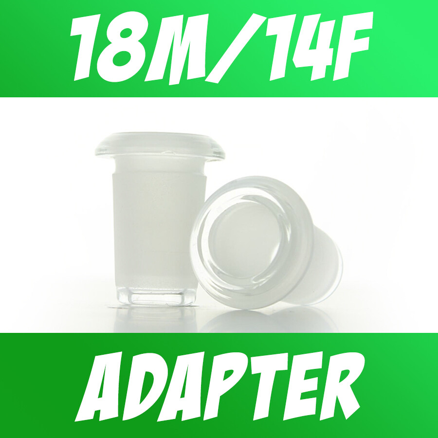 Glass 18mm Male to 14mm Female Low Profile Flush Mount Adapter Reducer Converter
