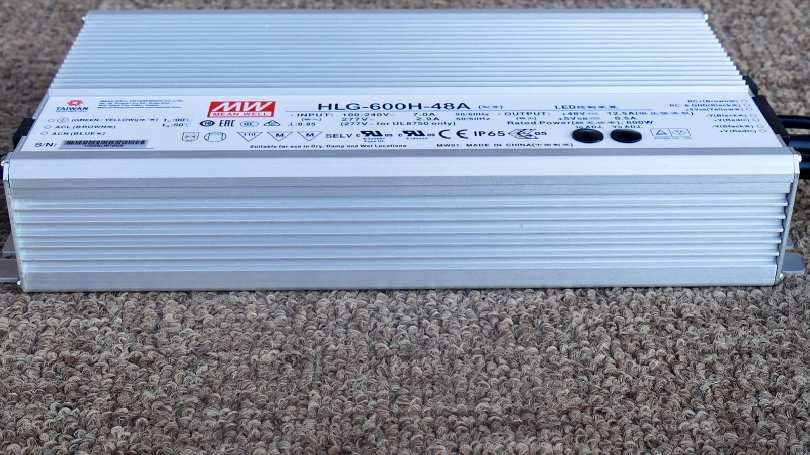 Mean Well HLG-600H-48A power supply 600w 48V 12.5A LED Lumascape LSLED600W-48V09