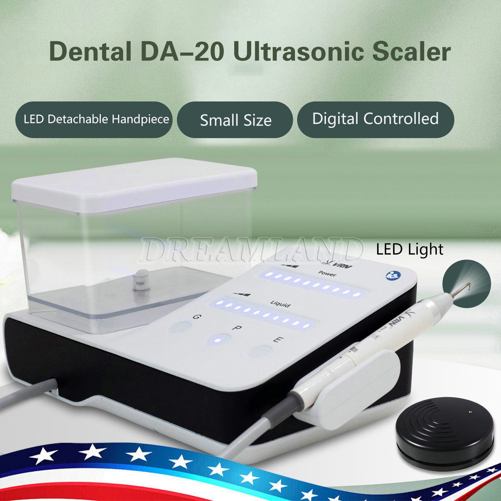 VRN Dental LED Ultrasonic Scaler PH-1 Detachable Handpiece Tips water Bottles