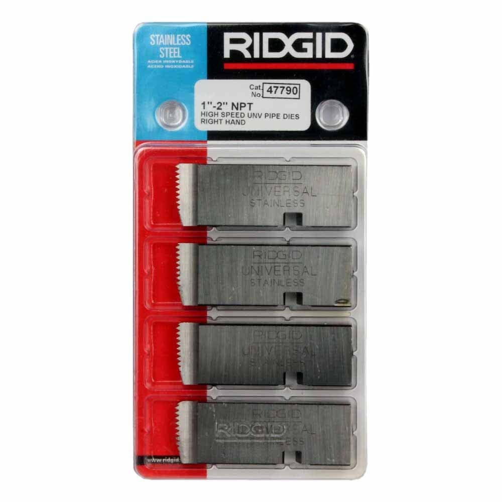 Ridgid 47790 1″-2″ – 11-1/2 NPT Universal Dies High Speed for Stainless Steel RH