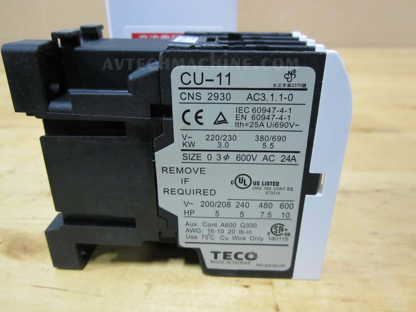 Teco Magnetic Contactor CU-11-3A1b-110V CU11E51B