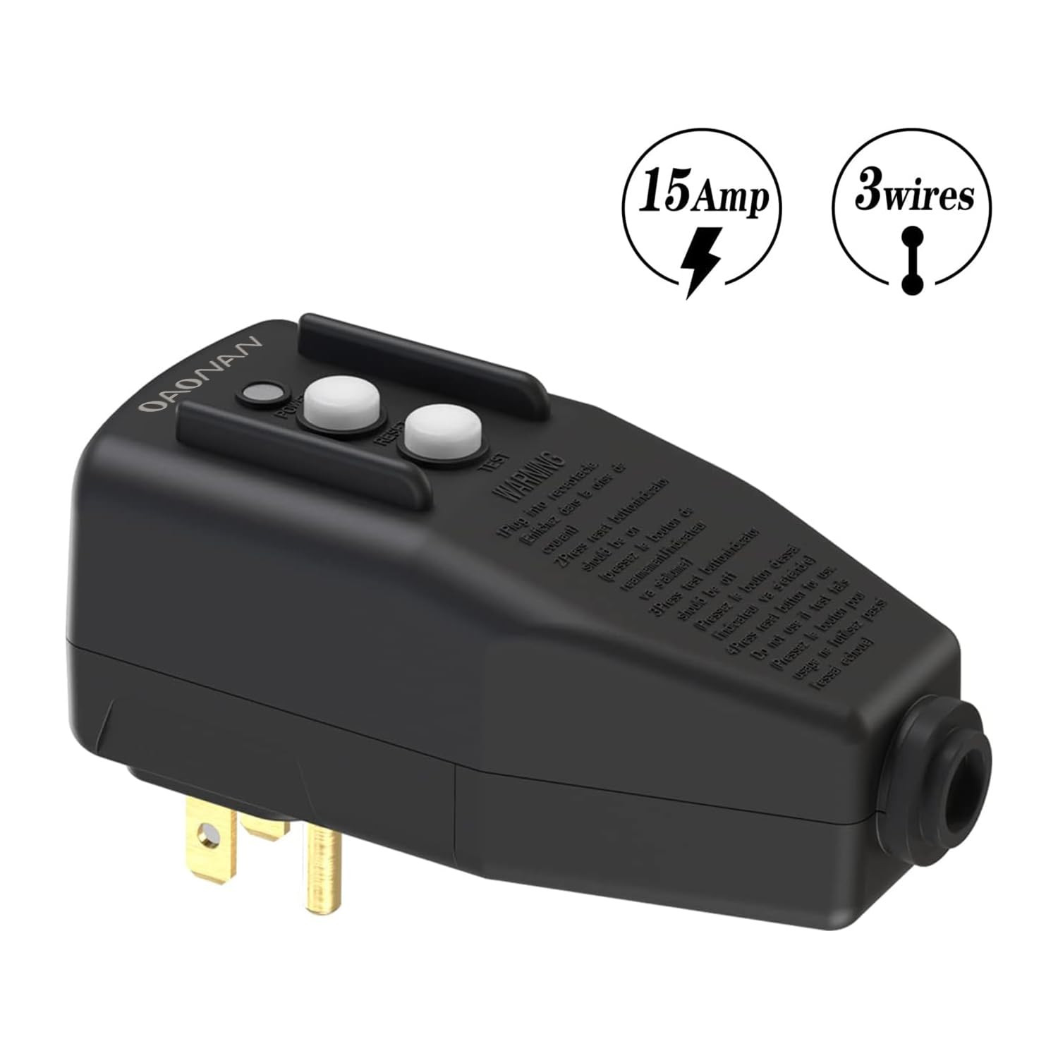 GFCI Replacement Plug Assembly Auto Reset 15 Amp 3 Prongs, 5 Years Warranty, …