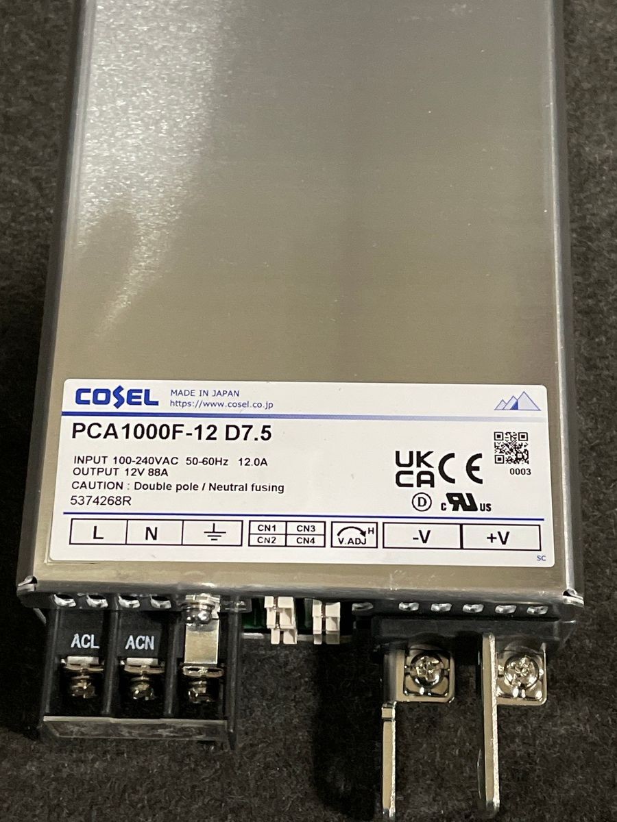 COSEL PCA1000F-12 D7.5 AC/DC Enclosed Power Supply Output 12V 88A