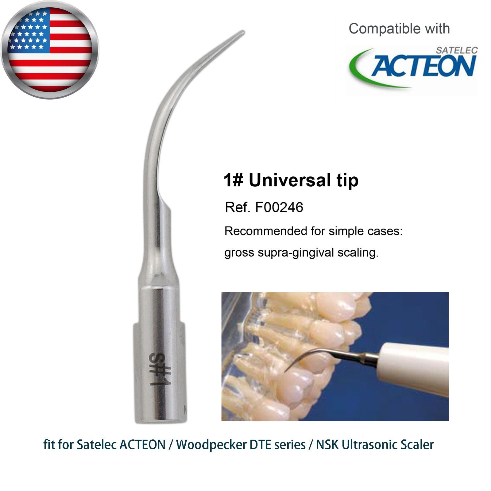 Ultrasonic Surgery Tip Ninja H3 Acteon Piezotome 2 Cube NEWTRON Piezo Scaler Tip