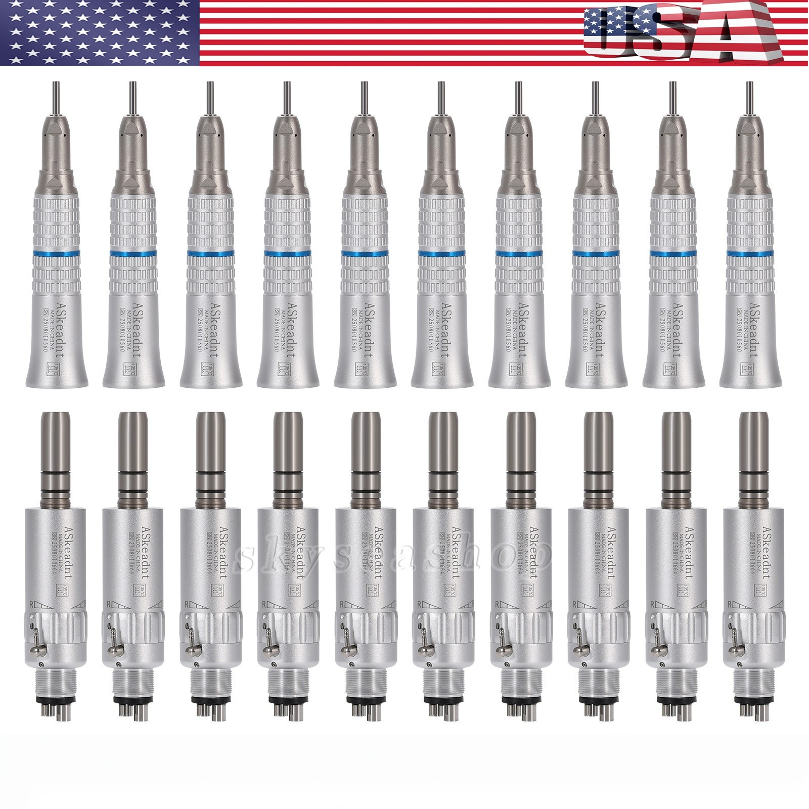 NSK Style Dental Straight Nose /Air Motor Low Slow Speed Handpiece E-type 4HOLES