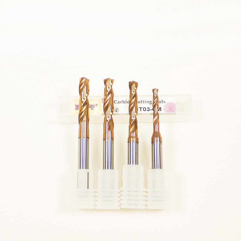 KLOT HRC65 TiCN Coated Solid Carbide 3D Fast Drill Bit 2mm-6mm Twist 2-Flute