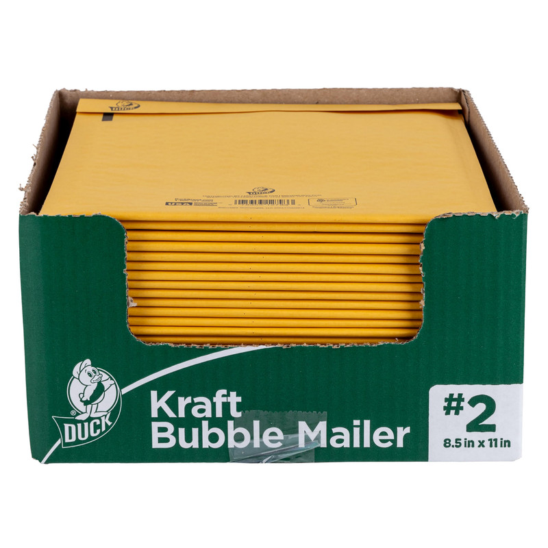 Duck Brand 2 Kraft Bubble Mailer Manila 8.5 Inch X 11 Inch 25 Pack 288130