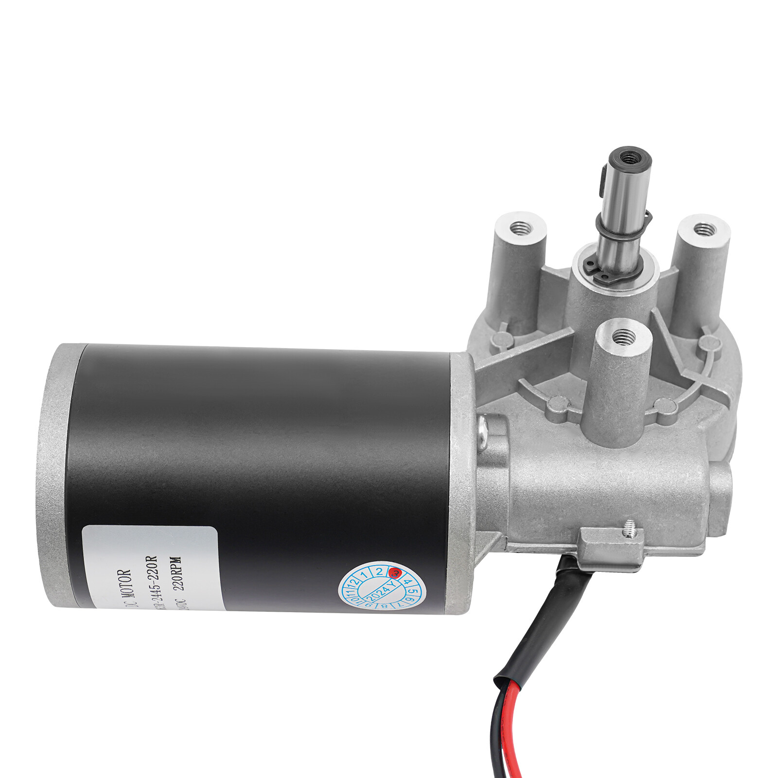 Electric Worm Gear Motor Right Angle Reversible 220 RPM Torque 45W DC 24V