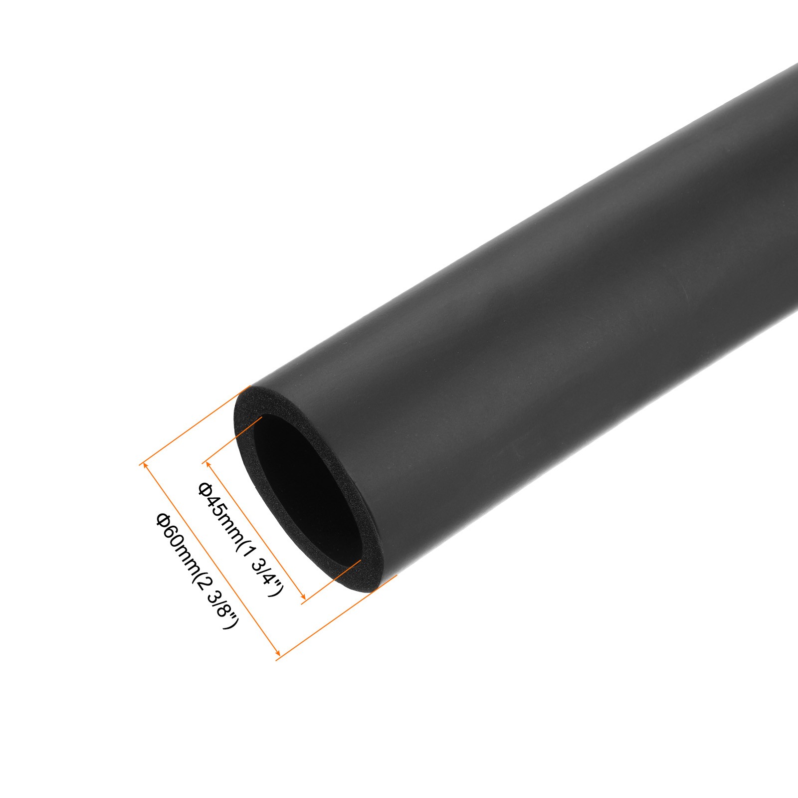 2pcs 3.3ft Foam Pipe Insulation Tube 1 3/4 inch(45mm) ID 2 3/8 inch(60mm) OD