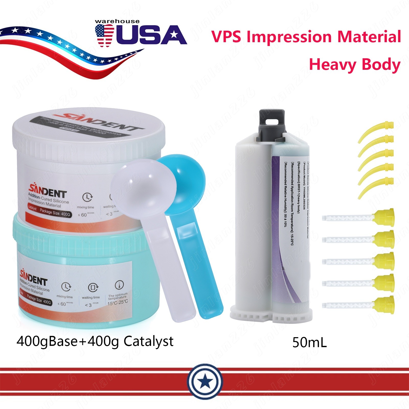 Putty PVS VPS Impression Material Base+Catalystst/50ml cartridge Heavy Body