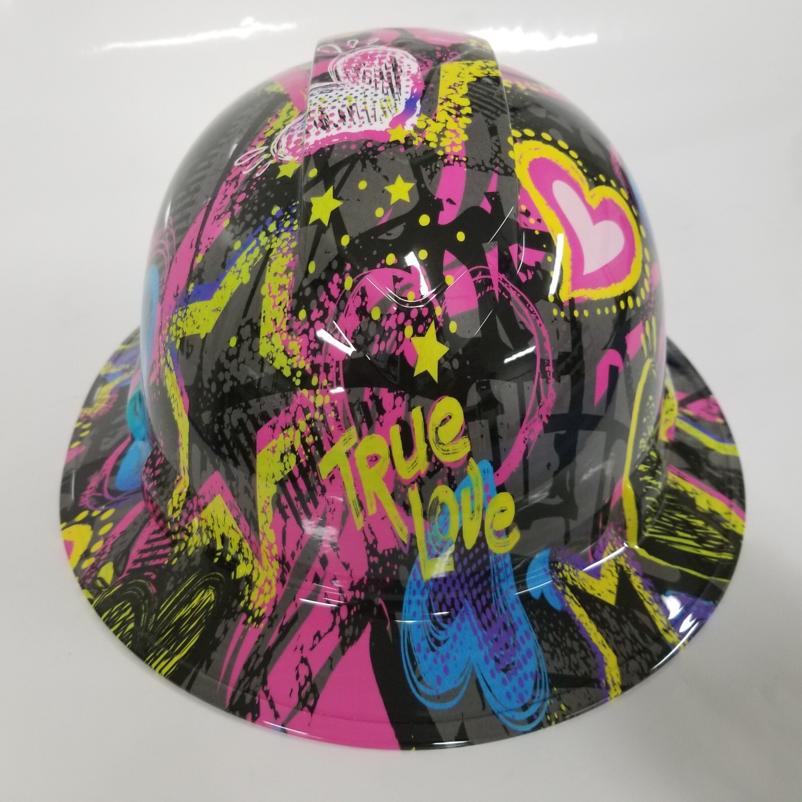 full brim hard hat custom hydro dipped IN TRUE LOVE CHALKBOARD GIRLY LOOK NEW