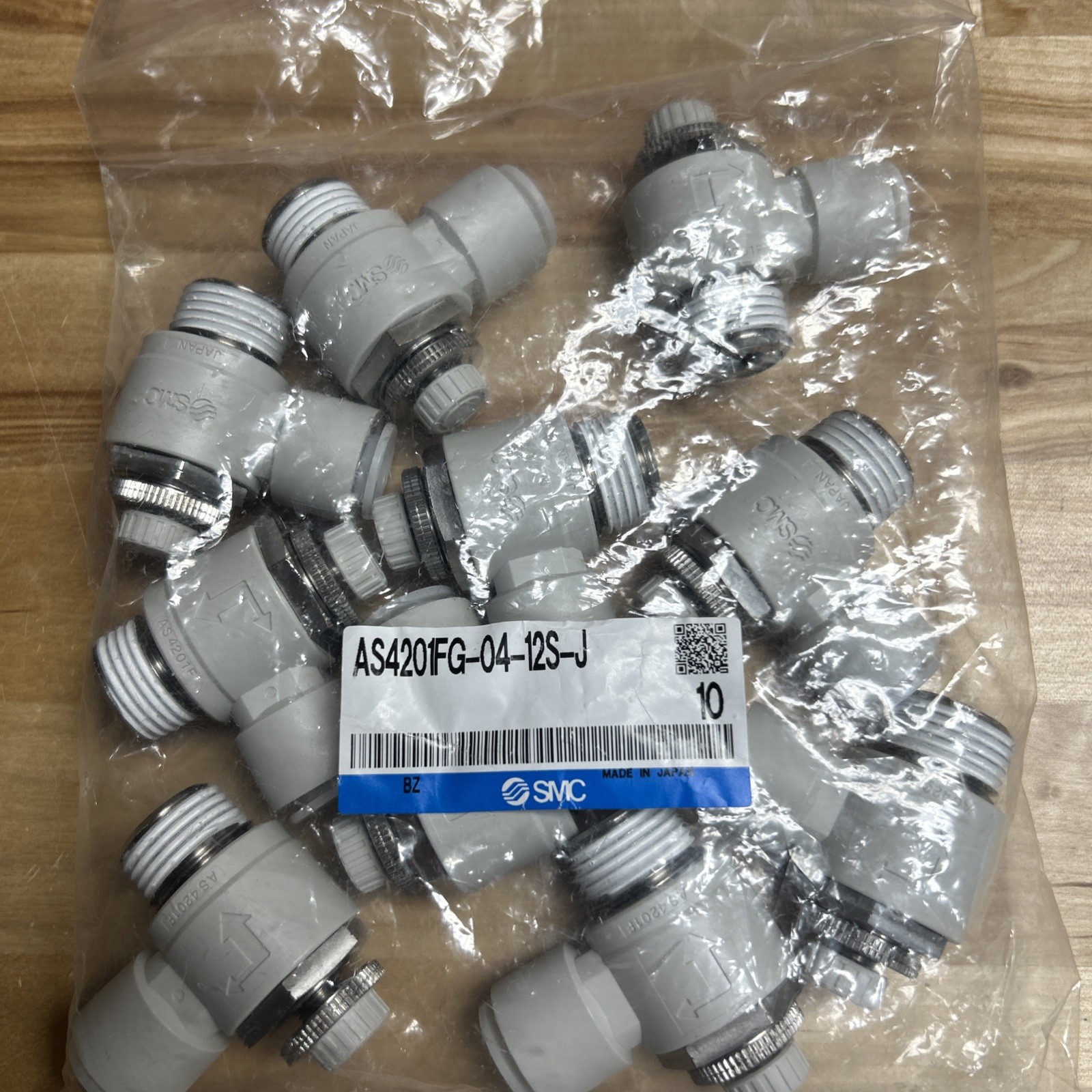 1 Bag/10pcs SMC AS4201FG-04-12A-J Flow Control Valve