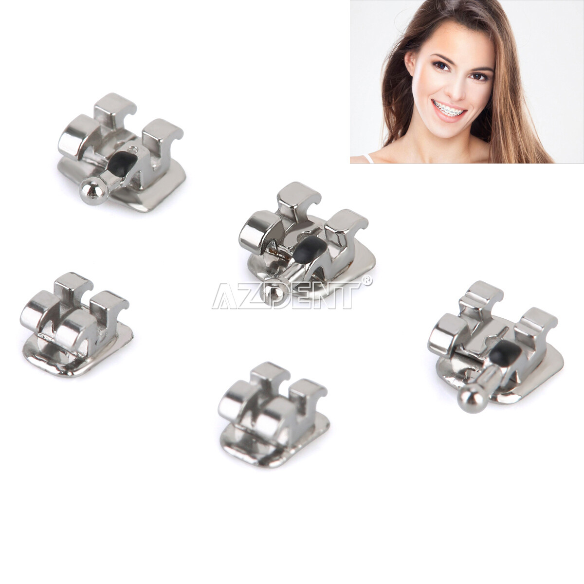 10 Sets AZDENT Dental Orthodontic Brackets Braces Mini MBT.022 Hooks 345